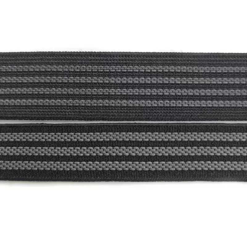 Black four-wire Latex non-slip Rubber Band High Elasticity Case Bag non-slip Rubber Band 2.5CM Polyester non-slip Rubber Band