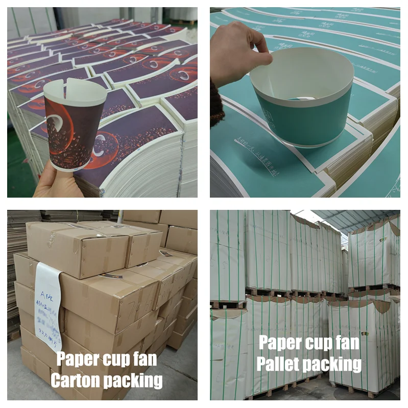 custom paper fan bamboo pulp pe coated paper for paper cup fan