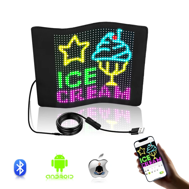 S3232 Smart APP control Car LED Display screen For Car Rear Window Led Digital Display Car store shop Advertising