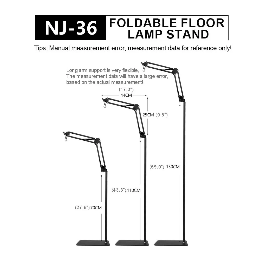 NOMOY PET Adjustable Swing Arm Terrarium Stand Reptile Plant Light Fixture Lamp HolderReptile Heat Lamp Floor Light Stand