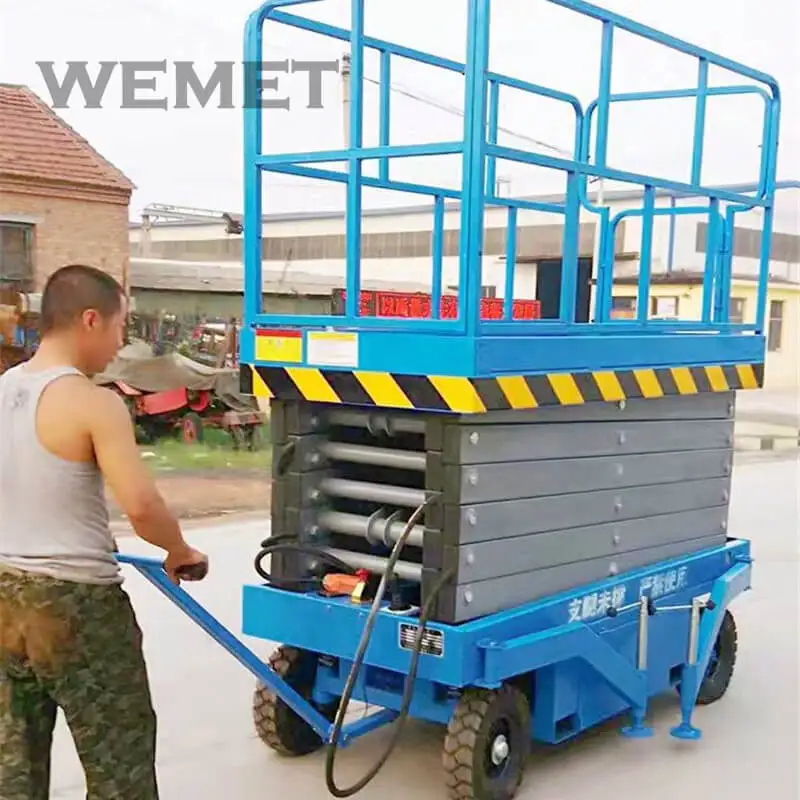 Electric walking assistant Hydraulic Mobile Scissor lift platform Cargo lift