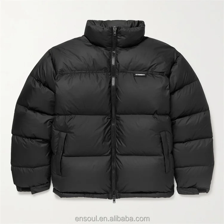 OEM Fashion windproof down quilted winter custom embroidered logo bubble puffer jacket for mens