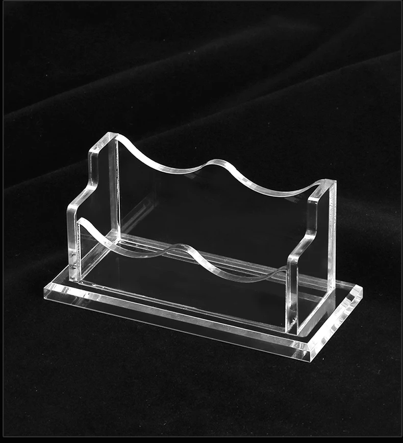 Unique Design Hot Sale Acrylic Plastic Business Card Storage Box Office Stationery Name Card Case Desktop