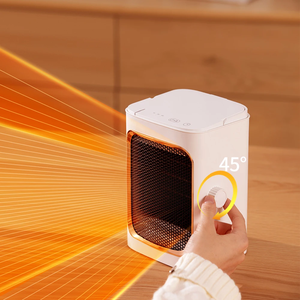 1000W Winter Small PTC Ceramic Personal Space Fan Heaters, Mini Desktop Handy Plug in Electric Heater