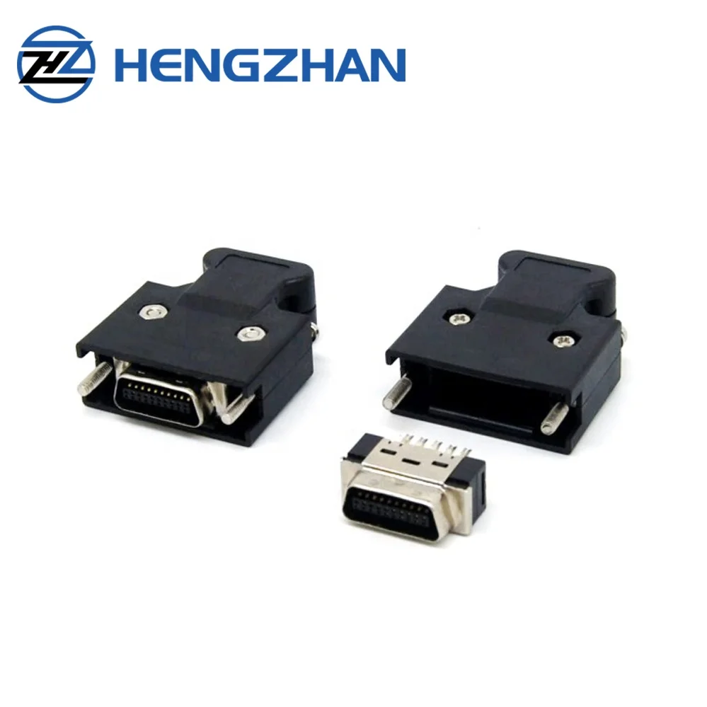 SCSI 20 pin male connector and female 20 pin 180 degree connector