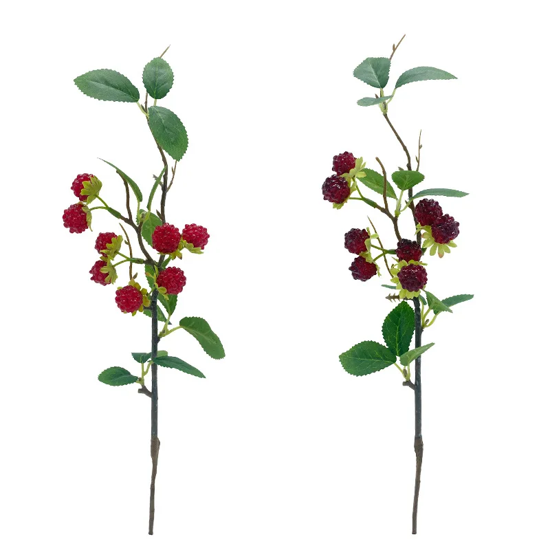 Wholesale Factory Direct Artificial Raspberries Branch Real Touch Raspberry Branch Wedding Table Showroom Christmas Decoration