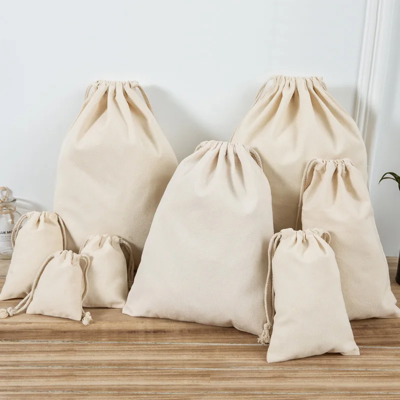 Custom Cotton Muslim Drawstring handbag shoe Dust bag