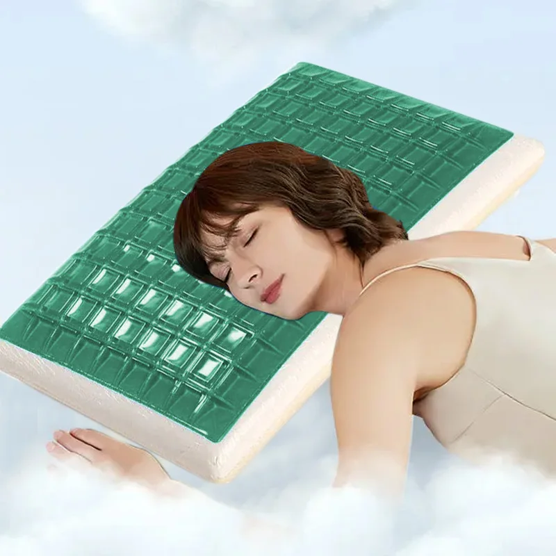 Customized Promote A Good Sleep Comfort Summer Silicone Ice Perfect  Luxury memory foam Standard Size Pillow Factory