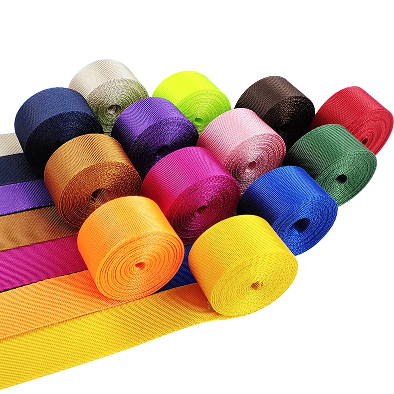 High-Quality Colored Nylon Webbing - Textured Edged Straps for Multi-Purpose Use, Flat Shoulder Straps