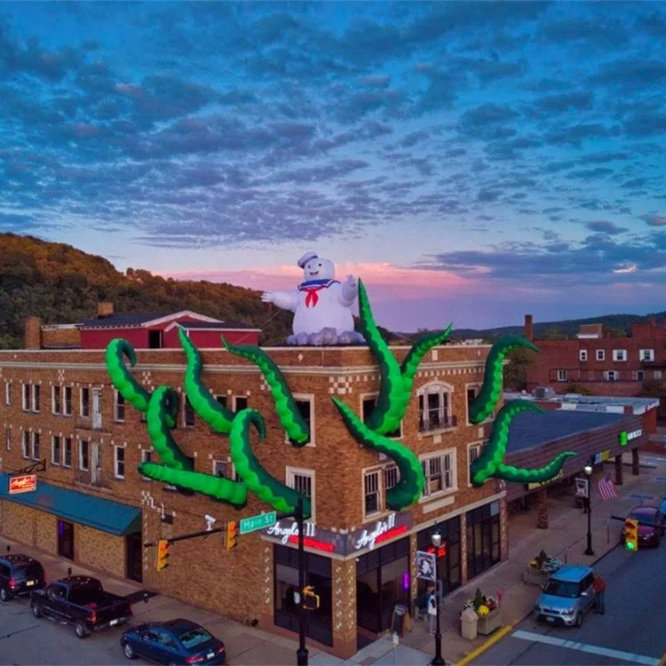 Corporate building advertising inflatable sea monster arms inflatable tentacles for Halloween event