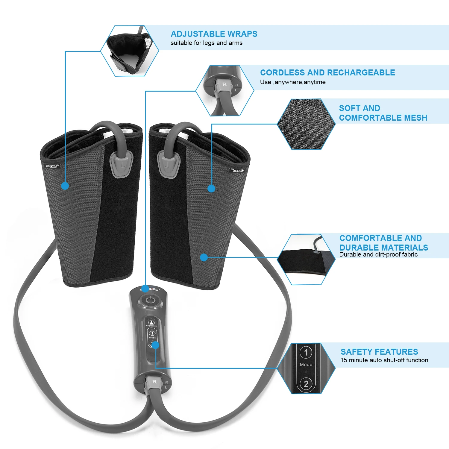 China Manufacture Air Bag Compression Pressure Leg Electric Air Thigh Massager Leg Massager