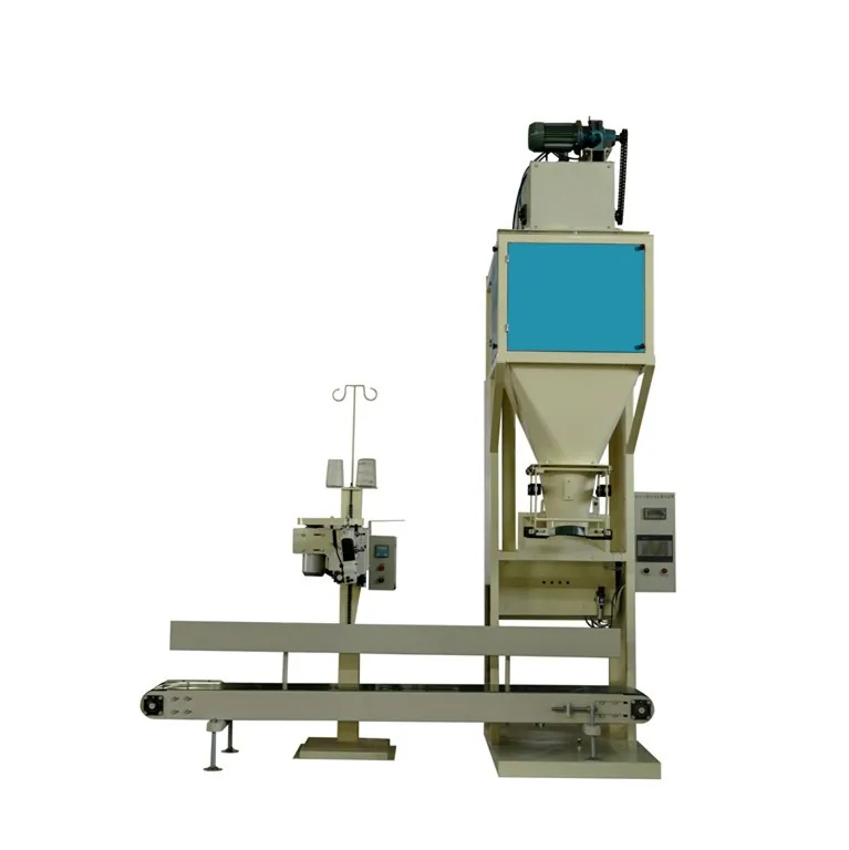 Belt feeding 10-50kg bag charcoal briquette wheat rice bran packing machine with CE