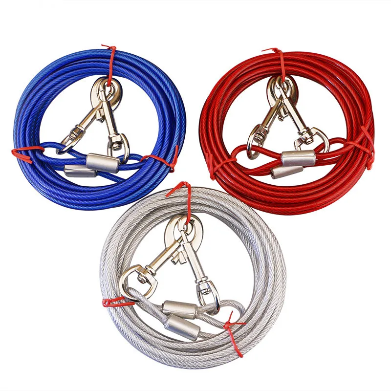 6/10/20/30/33FT Dog Leads for Yard Chew Proof,Heavy Duty Dog Tie Out Cable for Large Dogs, Dog Runner Tether Line for Outdoor