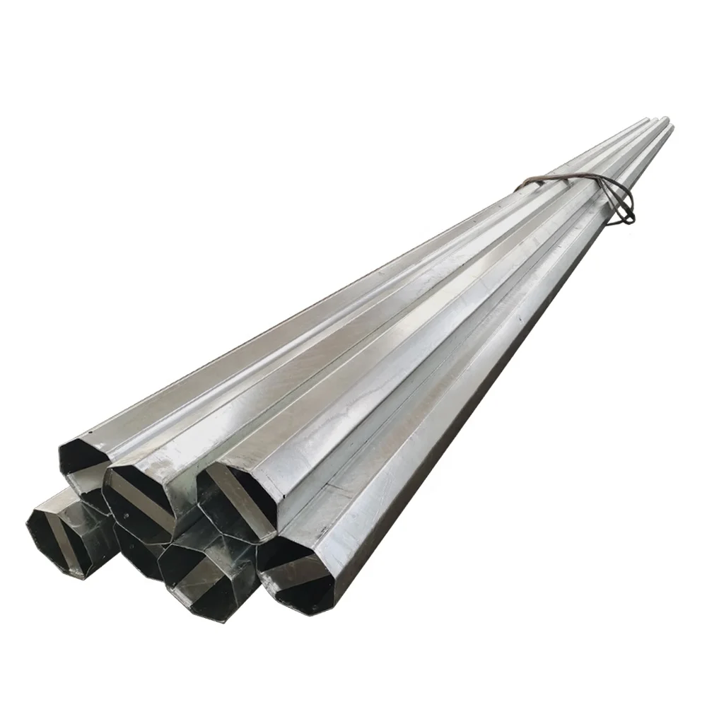 Octagonal hot dip galvanized 6m 9m 12m steel street lighting pole with factory price