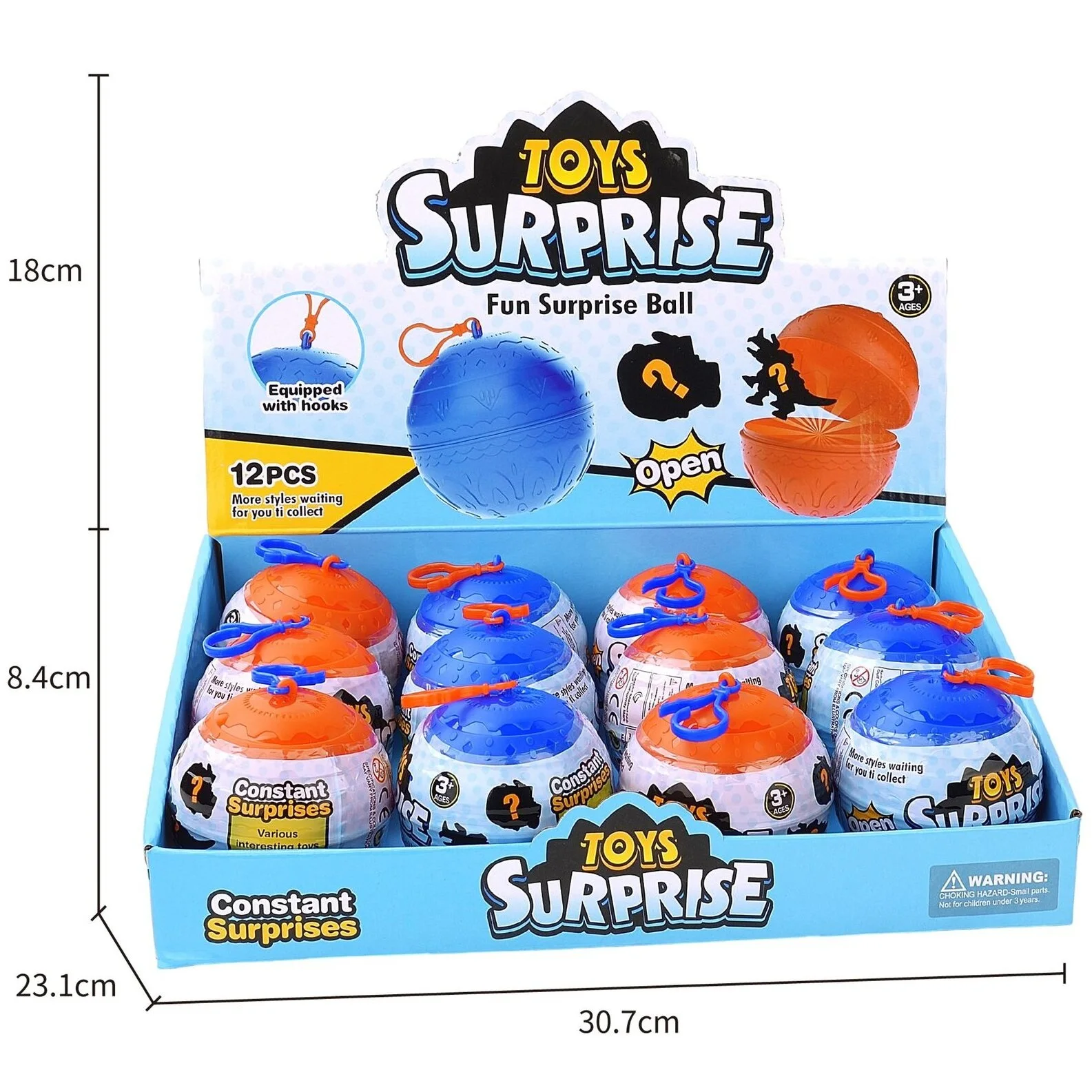 DIY educational assembling dinosaurs  plastic round shape blind box toys surprise egg toy with building block