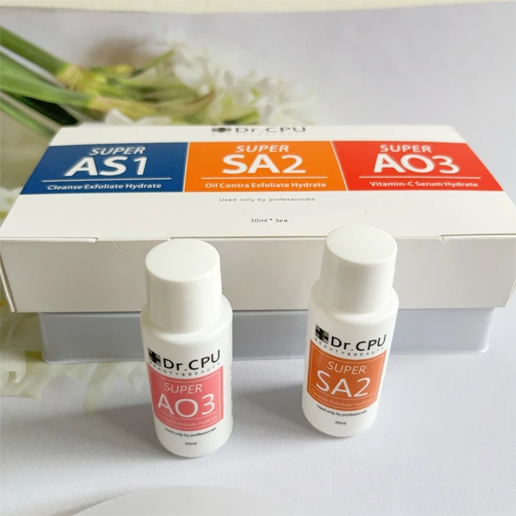 Hot selling AS1 SA2 AO3 3 Bottle Aqua Peeling Concentrated Solution For Water Jet Cleaning Solution Facial