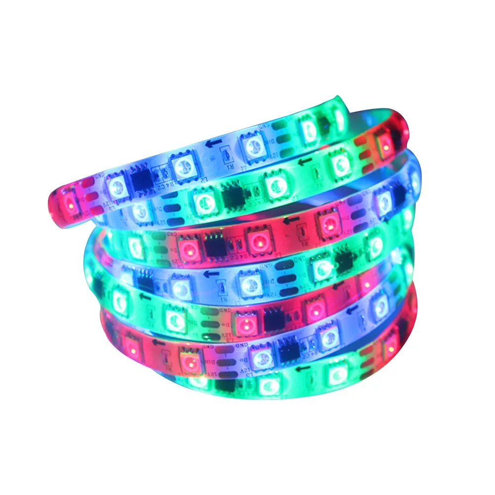 External IC 16703 Addressable Full Colors flexible 5050 led strips Magic Color With Music Voice Control Programmable Led Strip