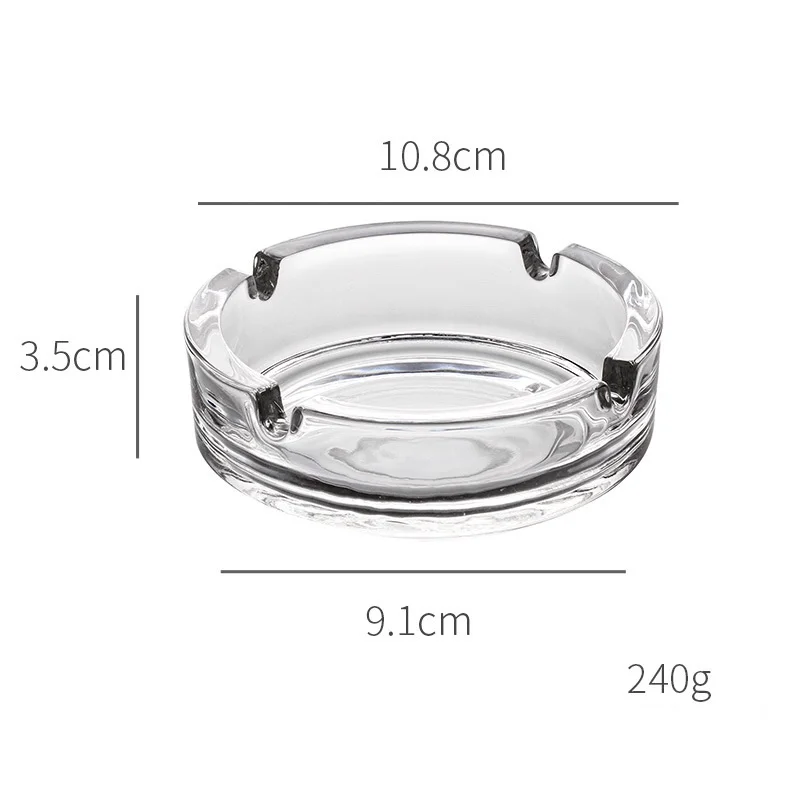Custom Logo Factory Made Cheap Round Cigar Glass Ash Tray Glossy Black Ceramic Cigarette Ashtray