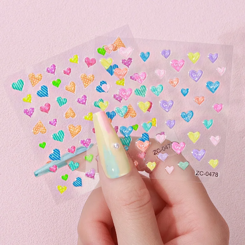 Wholesale Flower Butterfly Nail Stickers Decoration 3D Nail Decals Adhesive Sticker For Nail Art Salon