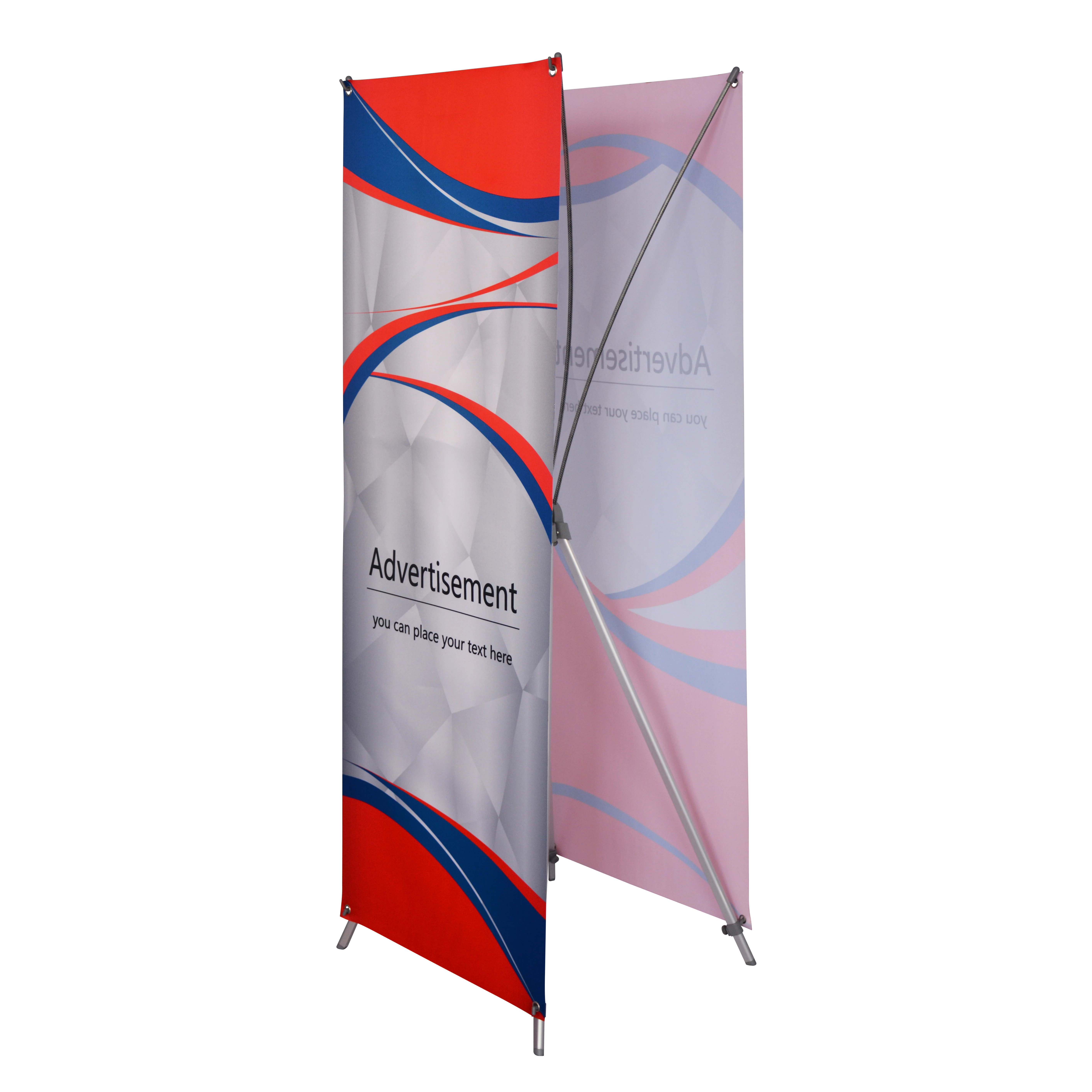 60*160 80*180 Economic Advertising Portable X Banner Display Stand Retractable X Banner For Exhibition Booth