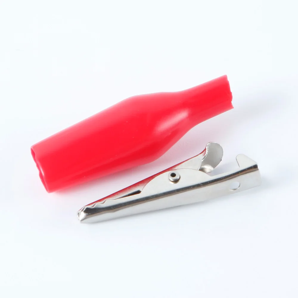 Cheap Factory Price Small Size Red Nicked Plated Plastic Insulated Alligator Clip With Cover
