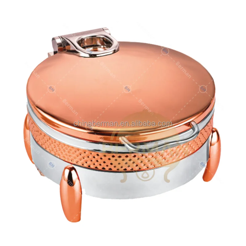 Restaurant kitchen equipment China factory deluxe new arrival Innovative 6L round shafing dish food warmer