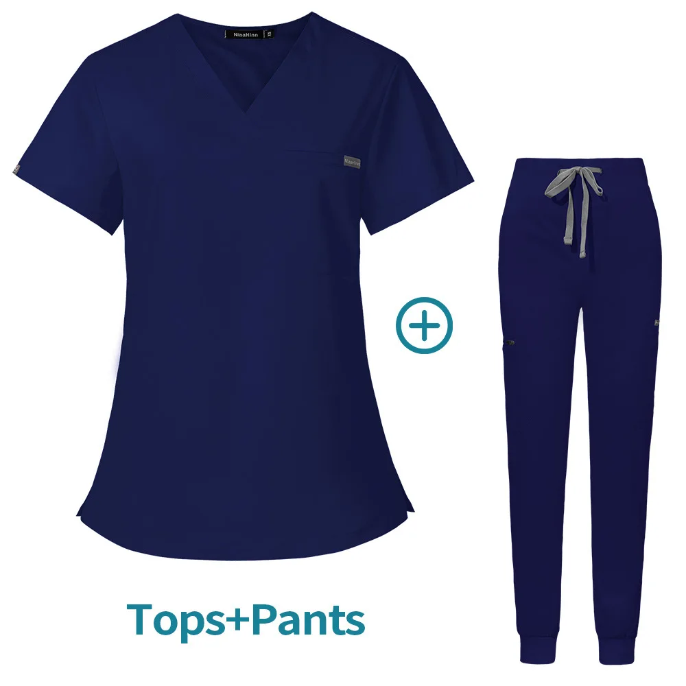 Wholesale Custom Scrubs Suit Hospital Uniforms Medical Nursing Scrubs Jogger Pant Short Sleeve Nurse  Scrubs Uniforms Sets