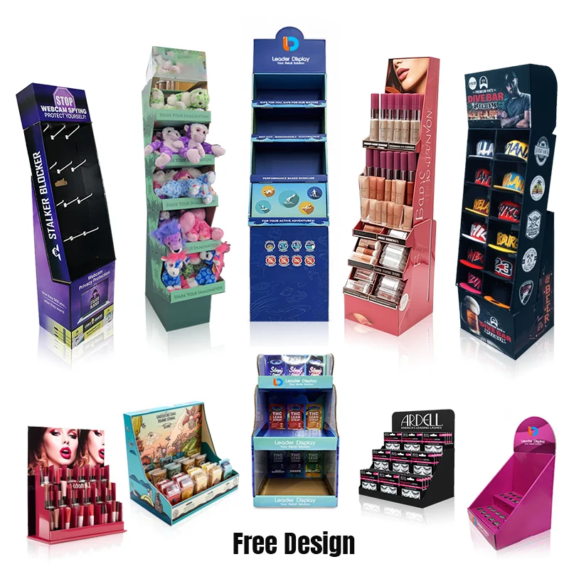 Supermarket Floor Cardboard Corrugated Paper POP Beverage Wine Retail Soft Drinks Display Stands