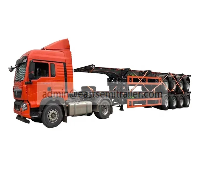 EAST 2/3/4  Axle Skeleton Container Chassis 20ft 40ft  Shipping Container Trailer