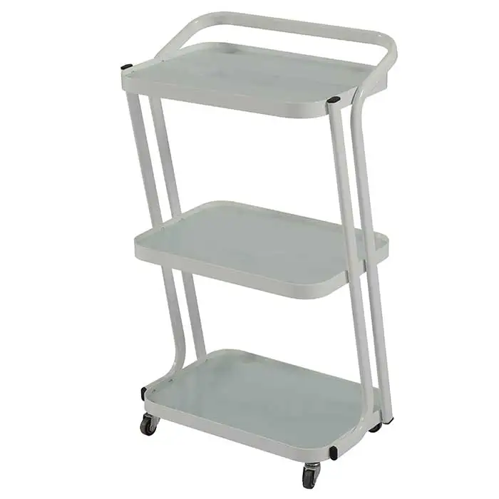 
Portable 4 wheels Heavy Material White Makeup Vanity Hair Beauty Salon Furniture Hairdressing Trolley 