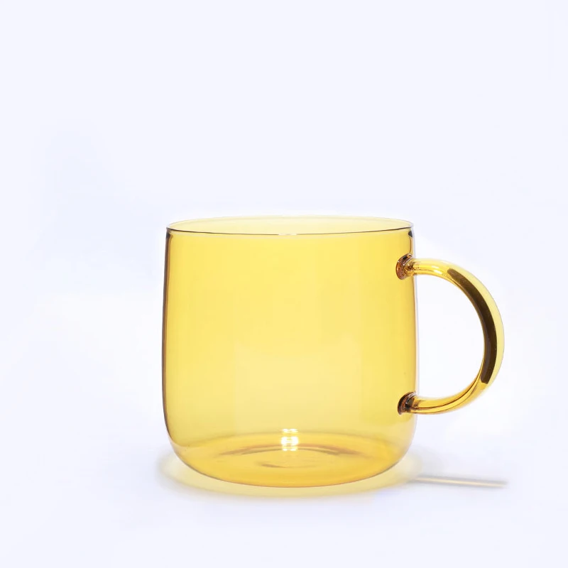 Cherry Blossom Cup Coffee Mug Home Use Glass Cup With Handle Manufacture New Design Single Wall Colored Borosilicate Glass Mugs