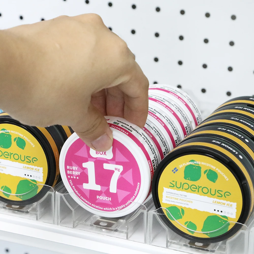 Custom Metal Case Organizer for Circular Chewing Gums Oral Cans Cigarette Plastic Nicotine Pouches Snus Pusher