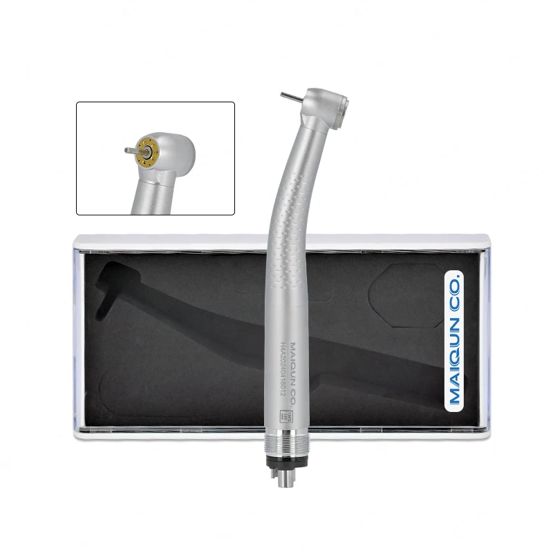High Quality Shadowless Five Point Water Spray Four Holes Push Button Torque Head 5 Led Air Turbine Dental High Speed Handpiece