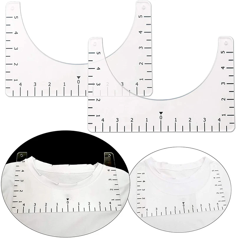 
RAYBIN 4pcs Placement Graphic Guide Home Daily Use Tool Transparent Acrylic t-shirt alignment ruler 