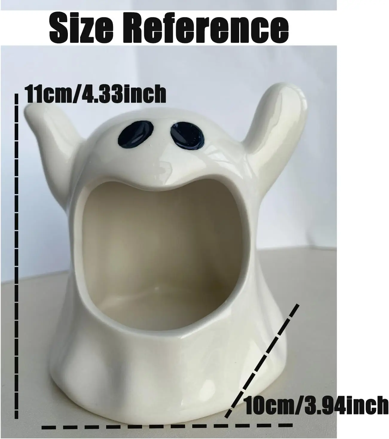 Ghost Shape Ceramic Candy Dish Halloween Candy Bowl Ceramic Ghost Jewelry Box Halloween Party Decoration