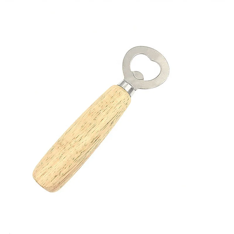 
Customized Logo Beer Bottle Opener With Wooden Handle 