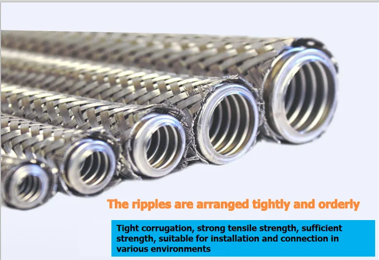 High Pressure Metal Braided Hose SS304 Stainless Steel Flexible Pipe stainless steel braided hose dimensions