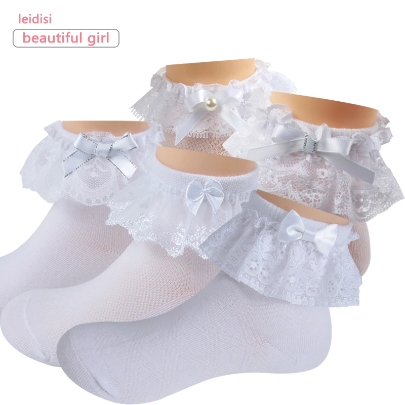 Factory Wholesale Girls Lace Cotton Socks Ornament Socks kids White Lace Socks