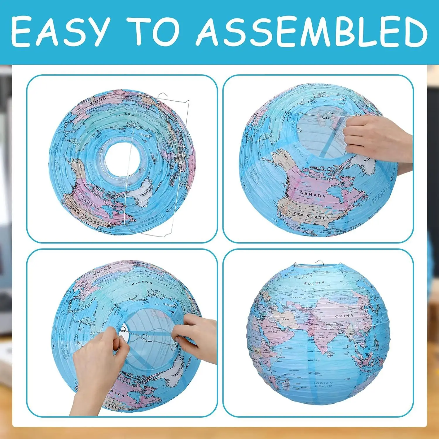 Supply world map paper lantern travel theme decoration party paper lantern window layout props