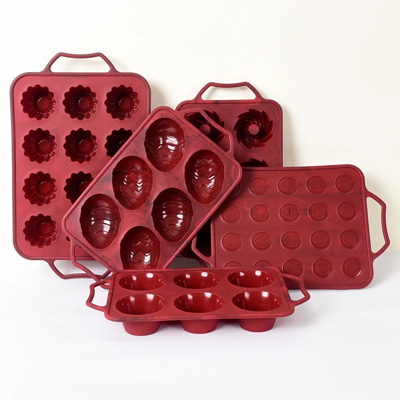 Customized Silicone Bake Mold Set Cake Molds Bakeware Supplier Cake Mould Food Grade Silicone Red Cake Tools 1~3 Days
