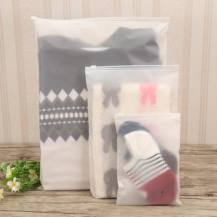 Custom Printed Frosted Ziplock Bag For Clothes Packing Resealable Ziplock T-Shirt Plastic Bags