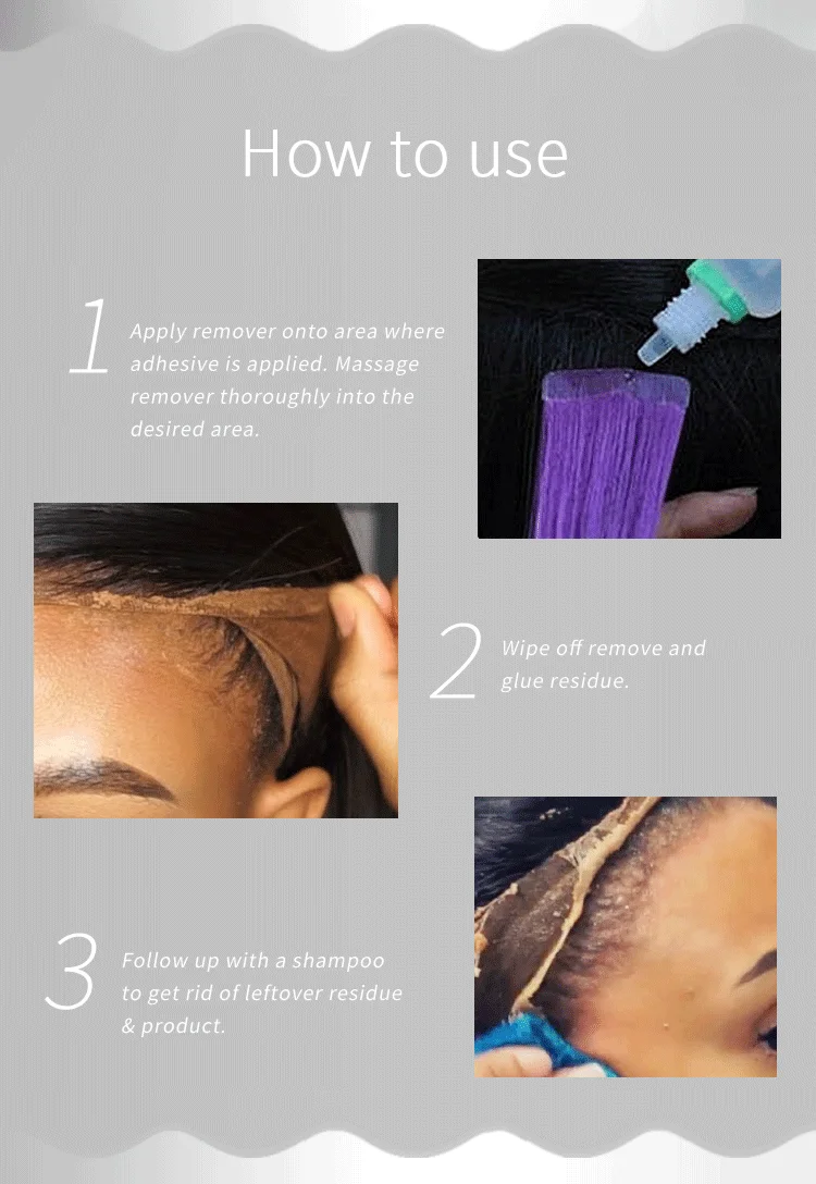 Lace Wig Glue Remover Hair Glue Adhesive Bond Remover For Lace Wig Glue and Hair Extensions Tape Easy Remove and Edge Safe