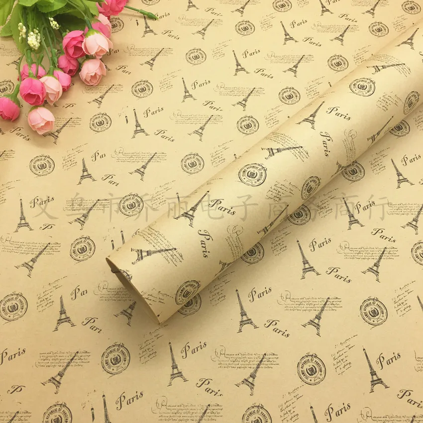 
Eiffel Tower Gift Wrapping Paper Kraft Paper Wrapped Book Paper Shooting Background 