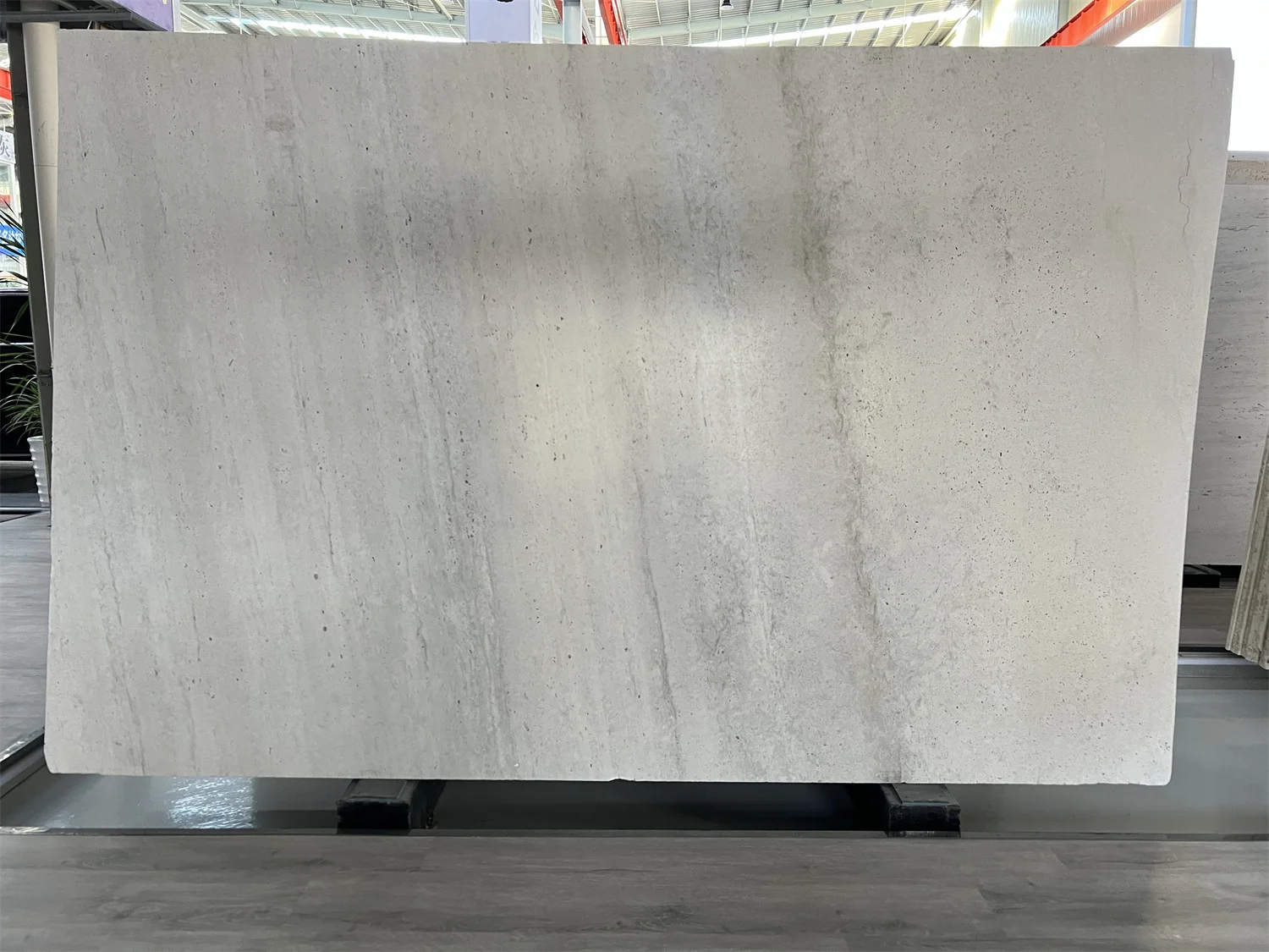 Factory Price Honed Oriental Light Pure Grey Travertine Slab For Interior Exterior Floor Wall Tiles