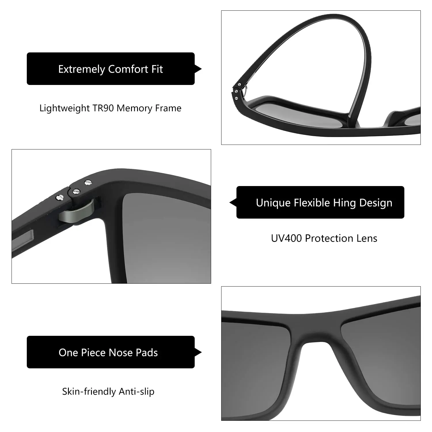 2024 new vintage rectangle square Lightweight cycling running outdoor UV 400 Polarized TR 90 Sports wholesaler Sunglasses man