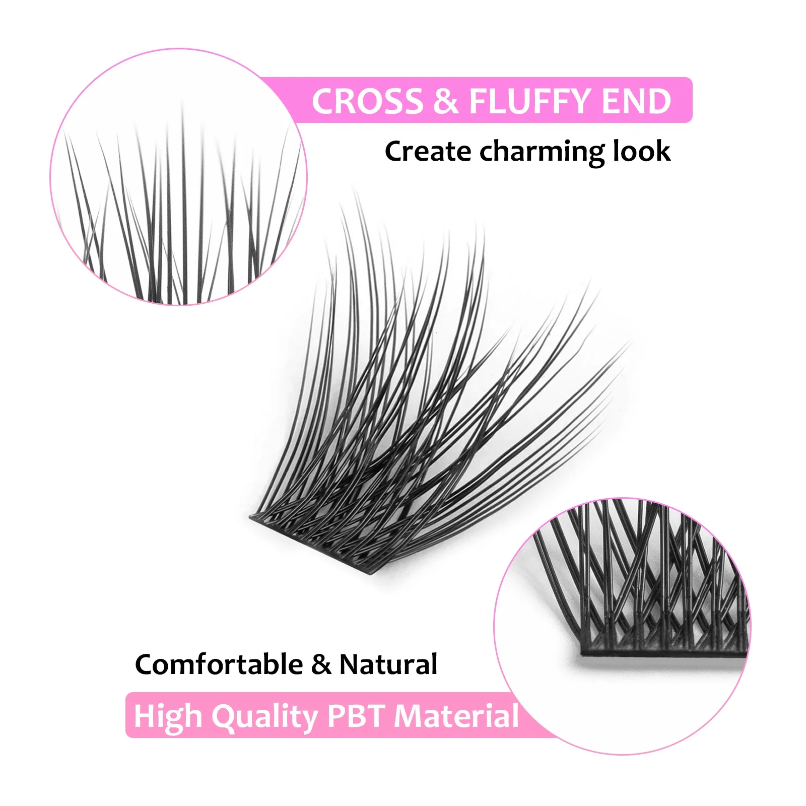 Factory Wholesale DIY Clusters Eyelash Extension Individual 30D/40D Volume Soft Natural Segmented Eyelash With Customize