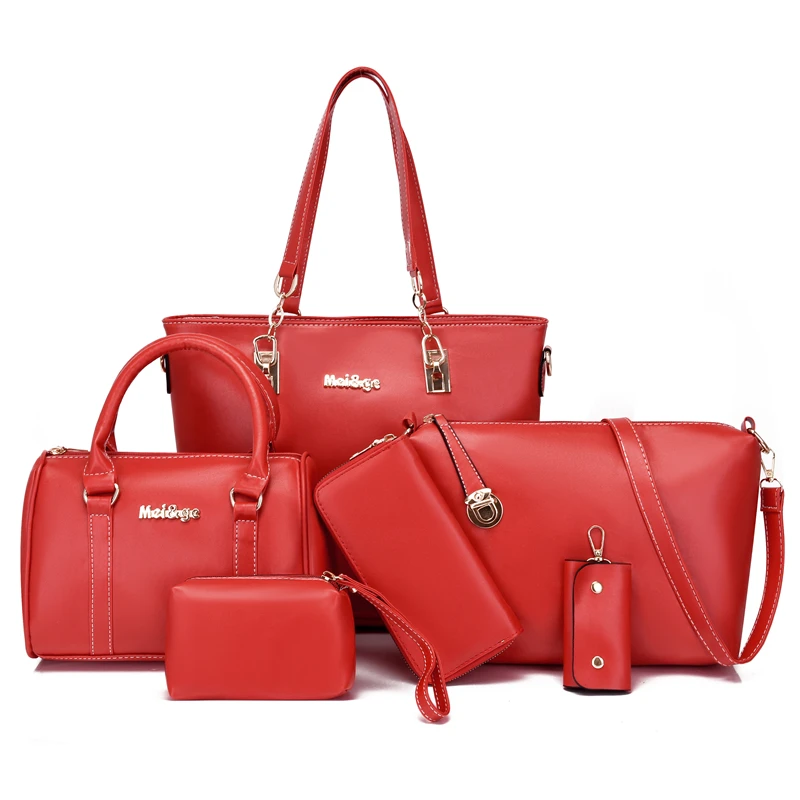 JIANUO High end handbag set name brand handbag 6pcs set bag