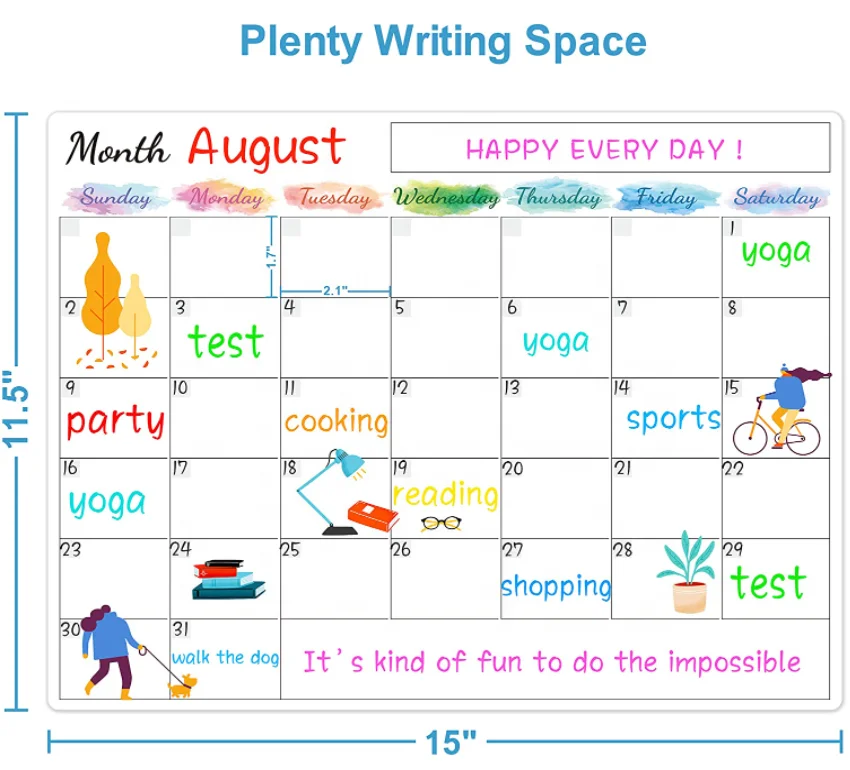 White Board Dry Erase - Weekly Calendar Whiteboard for Fridge, Grocery List Magnet for Family Planner Kitchen Schedule Board