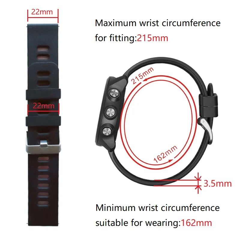 New Arrival Watch band strap For ZTE Quartz/MOTO360 46MM version men vulcanized rubber smart watch bands