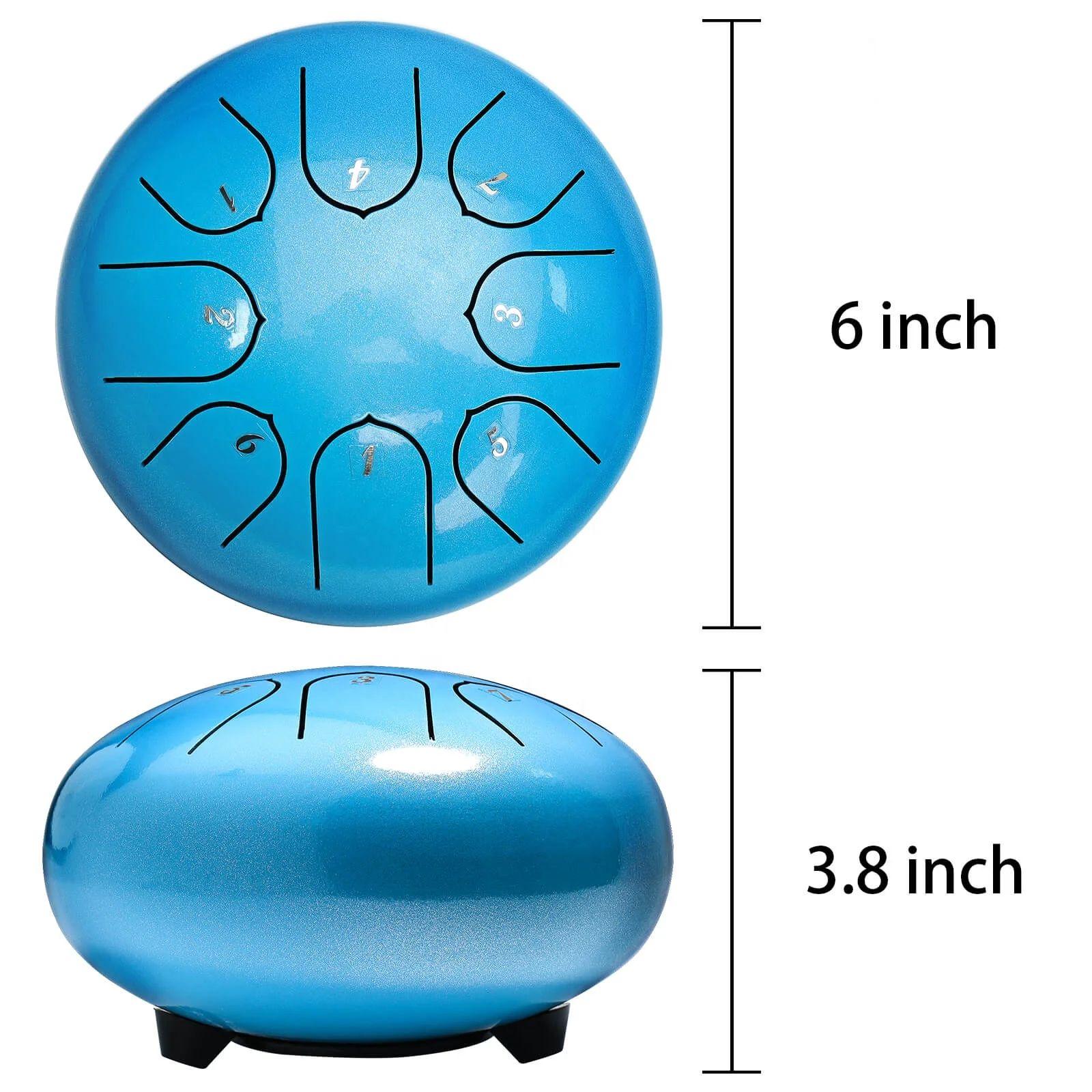 Steel Tongue Drum 8 Notes 6 Inches Tank Drum With bag Music Score for Musical Education Yoga Home handpan